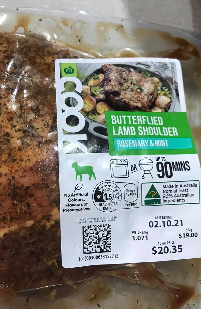 It is understood to be an isolated incident and no similar stickers were located on any other meat packaging. Picture: Facebook