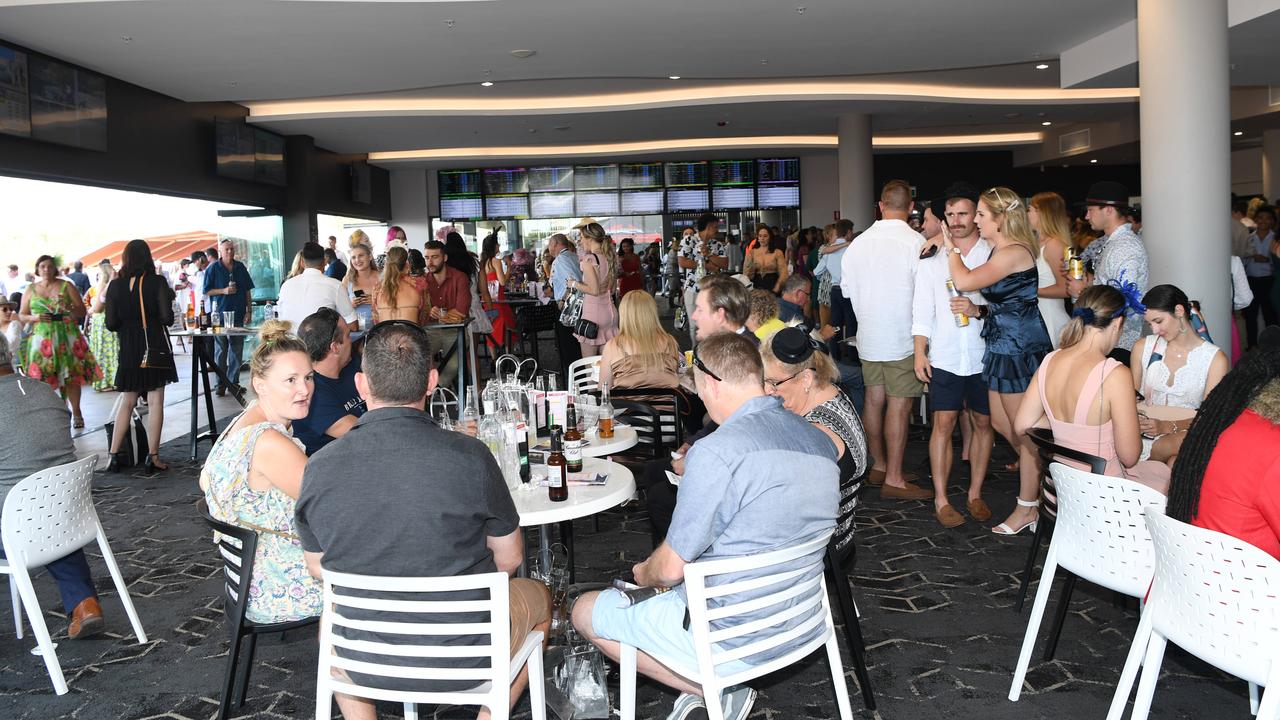 Punters at new grand stand at the 2020 Great Northern Darwin Cup Carnival. Picture: Katrina Bridgeford.