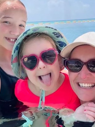 Box was swimming with her daughters when a 2-year-old almost drowned nearby. Picture: Instagram