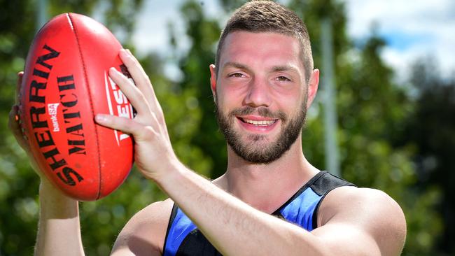 Croatian international Aussie rules footballer Josip Habljak is playing for amateur club Unley Mercedes Jets this season and training with SANFL reigning premier Sturt. Picture: Bianca De Marchi.