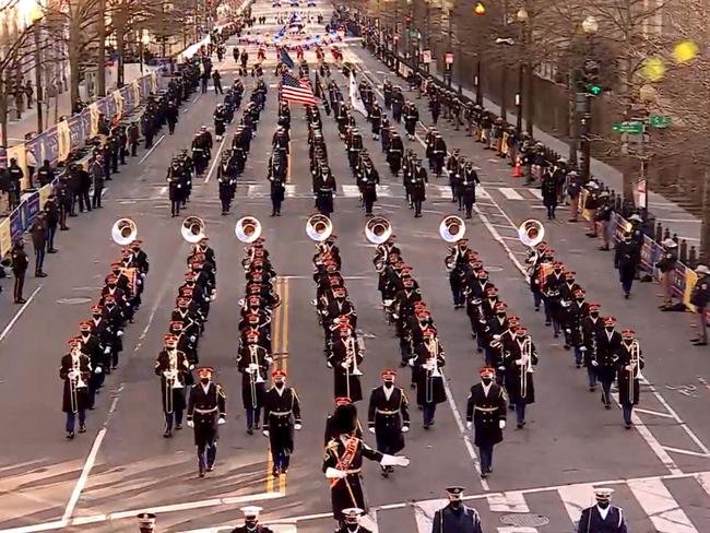 The United States Army Band is seen during the Virtual Parade Across America following the presidential inauguration of Joe Biden. Picture: Biden Inaugural Committee via Getty Images