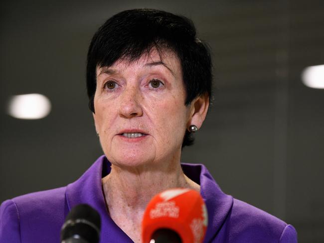 Chief Executive of Business Council of Australia Jennifer Westacott speaks to the media during a press conference after a roundtable to map-out the IR reform working group process at the MLC Centre in Sydney, Wednesday, June 3, 2020. (AAP Image/Bianca De Marchi) NO ARCHIVING