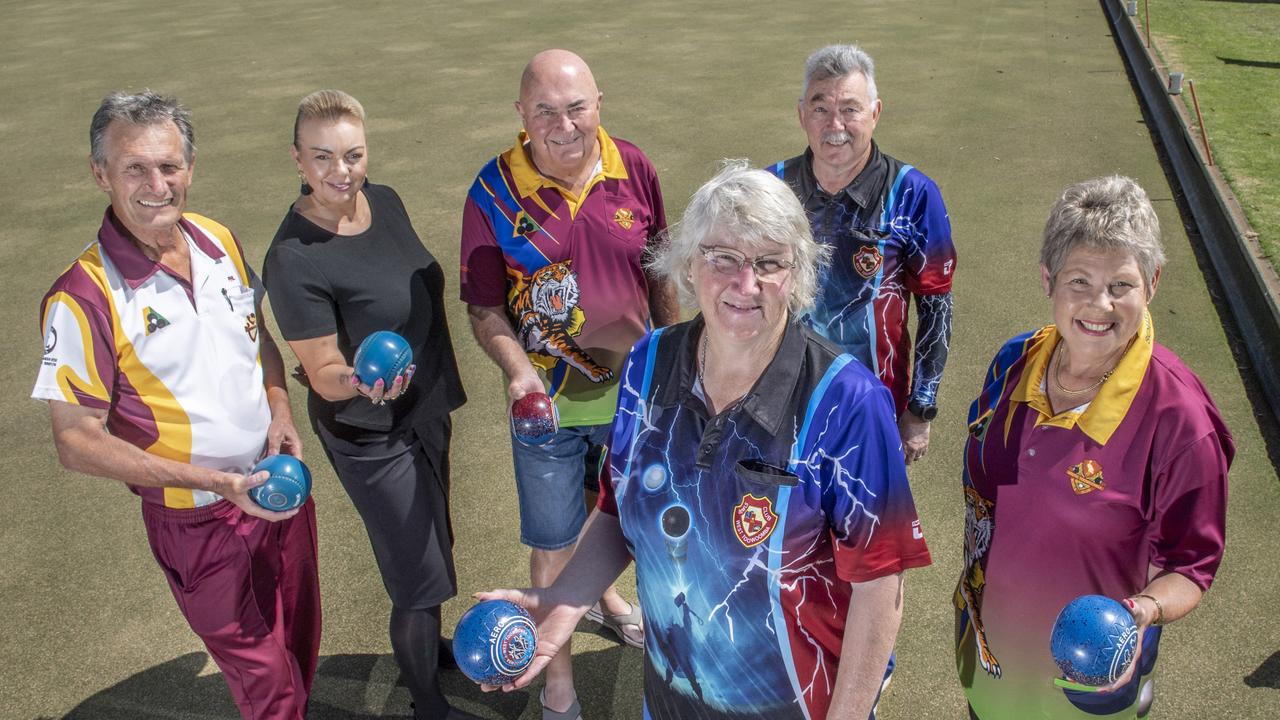 ON A ROLL: Celebrating Club Toowoomba securing a grant toward undercover bowling are (from left) Phil Schultz, Club Toowoomba general manager Kelly Cassidy, Geoff Fritz, Heather Brownie, Mike Tracey and Gina Hawker. Picture: Nev Madsen.