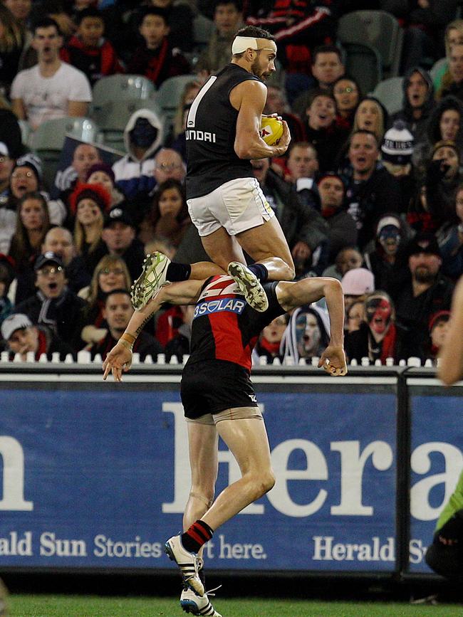 Former Carlton star Andrew Walker took one of the greatest marks of all time. Picture: Michael Klein