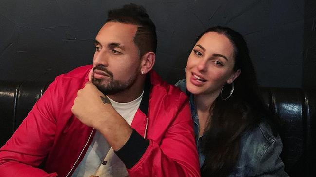 Nick Kyrgios and Chiara Passari in a social media post.