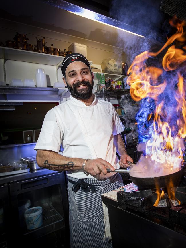 Thanks A Million: Jarnail Singh of Dawat Indian Restaurant helped keep his community sheltered and fed through the coronavirus pandemic. Picture: Luke Bowden