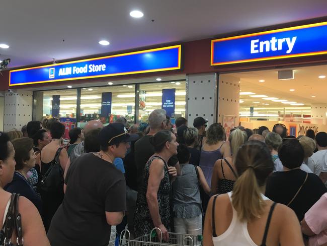 Chaos as doors open at Aldi in Marrickville