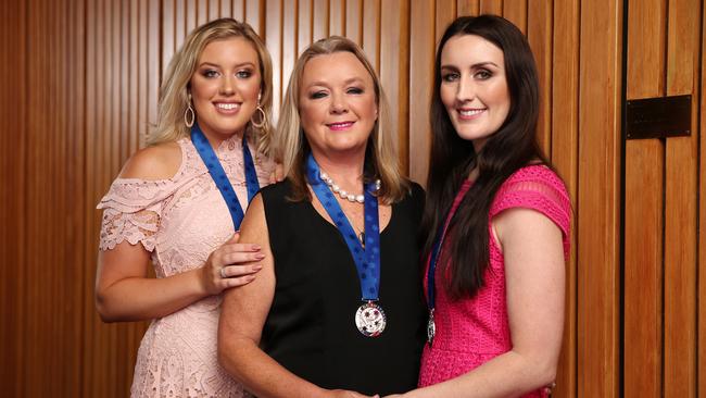 Leonie Eagles with daughters Jessica and Micaela Abbott. Mother and sisters of Chloe Abbott. Picture: Tim Hunter.