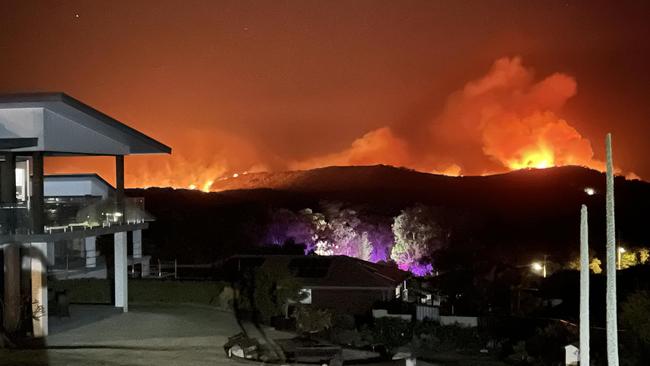 The fire near Evans Head, as captured by Hugo Noyens and shared to the Evans Head Notice Board. Picture: Facebook