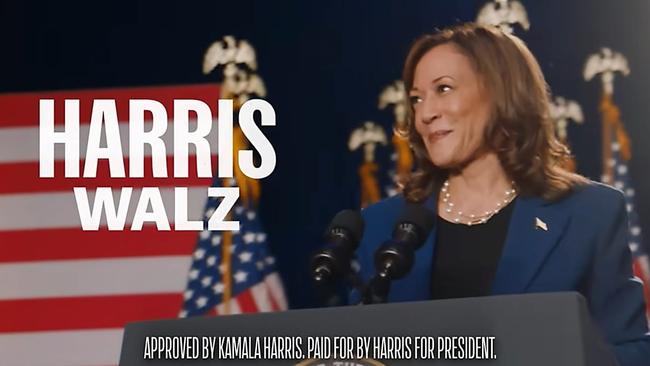 Kamala Harris's campaign has paid $63 million to run 32,700 ads. Picture: YouTube.