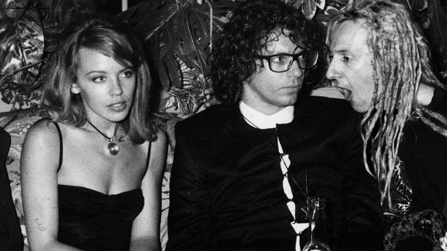 Kylie Minogue with Michael Hutchence at an ARIA Awards afterparty in Sydney in 1990. Picture: News Limited