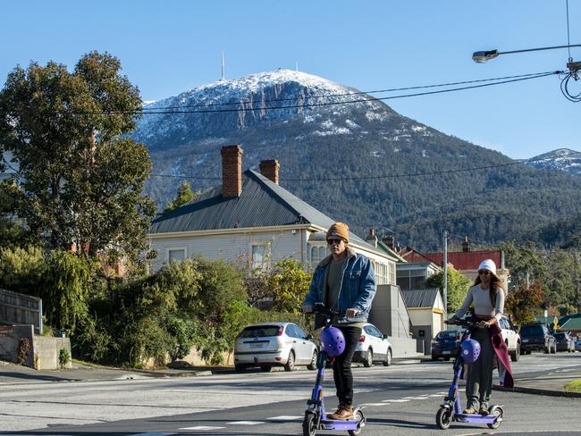 A streetscape of South Hobart, as featured in a new book celebrating the South Hobart community. Picture: Paul County