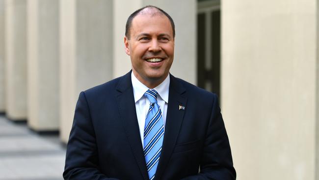 Treasurer Josh Frydenberg outside parliament yesterday. Picture: AAP