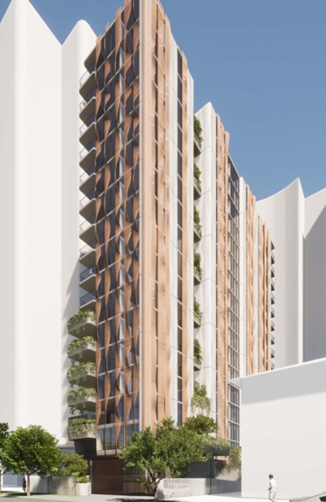 Artist impression of a new 18-storey tower planned for 1871 Gold Coast Highway, Burleigh Heads on the Gold Coast by Spyre Group. Pictured: Supplied.