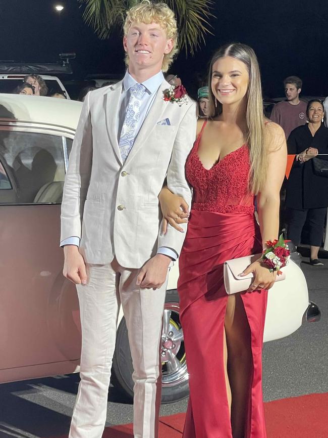 Students on the red carpet of the 2023 Xavier College School Formal at the Hervey Bay Boat Club