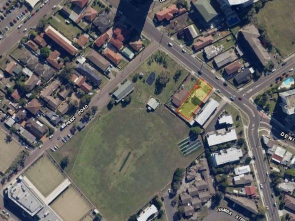 The site of the development (yellow), which backs onto Taylor Park. Picture: supplied