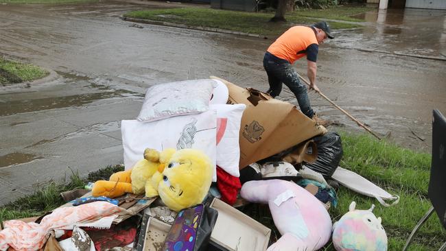 Jeff Aguis starts his clean-up in Maribyrnong. Picture: David Crosling