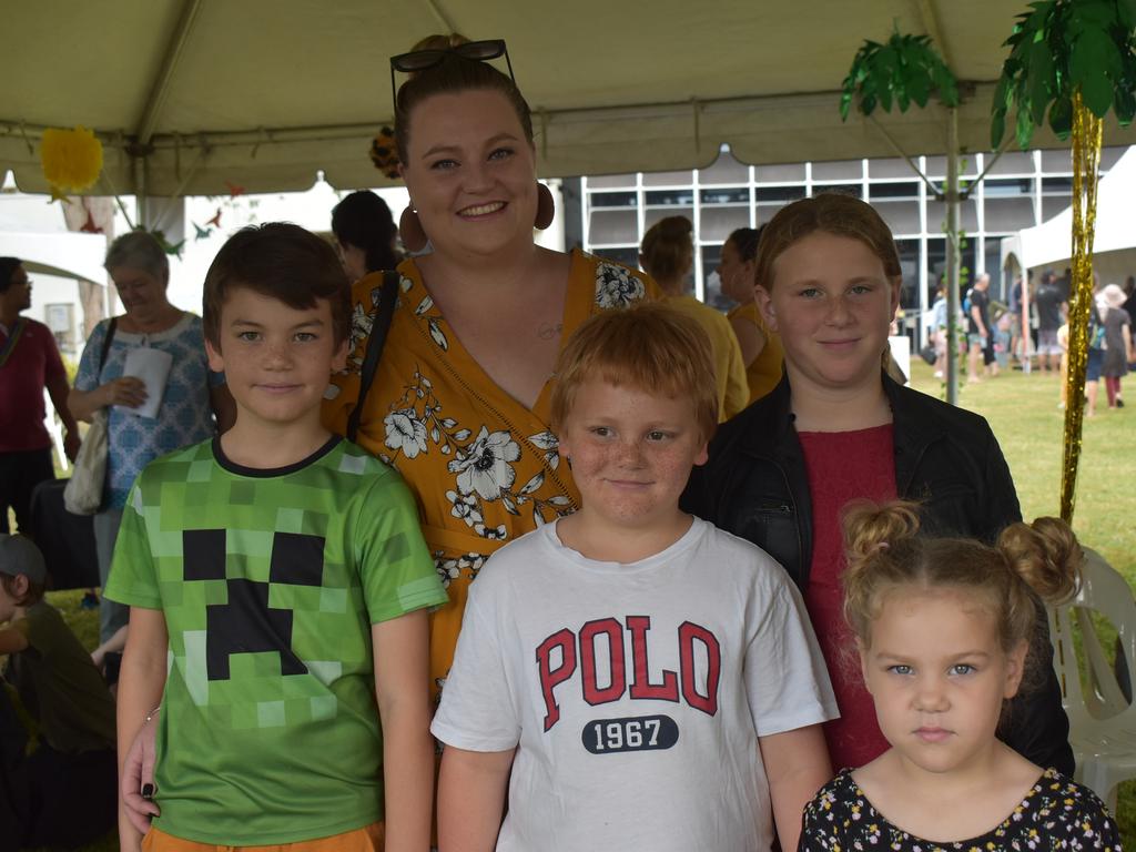 Lincoln, Ashley, Ashden, Madalyn and Payton Trovato at the Queensland Museum Unearthed event in Mackay, August 2021. Picture: Lillian Watkins