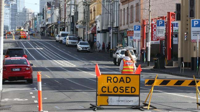 Bridge Rd and surrounding streets have been closed. Picture: David Crosling