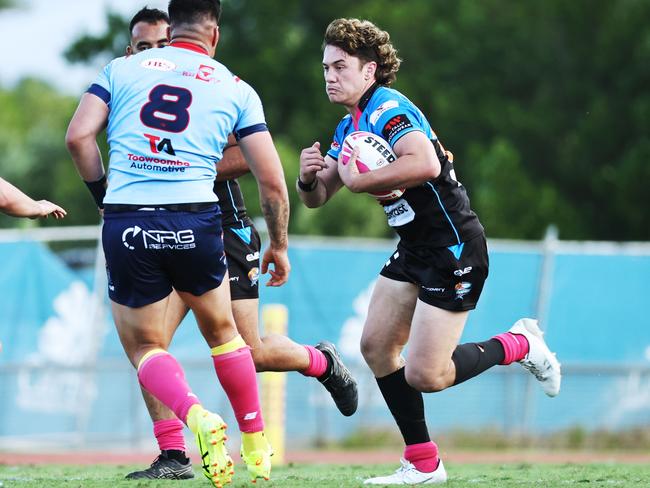 Mason Kira made his QRL debut for the Northern Pride in the Hostplus Cup Queensland Rugby League (QRL) match between the Northern Pride and the Western Clydesdales, held at Barlow Park. Picture: Brendan Radke