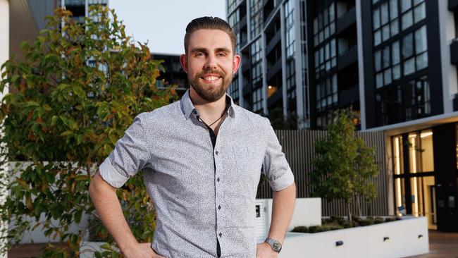 Josh Monro is a nuclear medicine registrar living in a new subsidised development at Westmead. Picture: David Swift