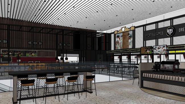 Artist’s impressions of the new sports bar planned for Adelaide Airport.