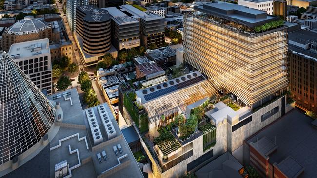 An artist’s impression of the new rooftop space at Melbourne Central. Digital image