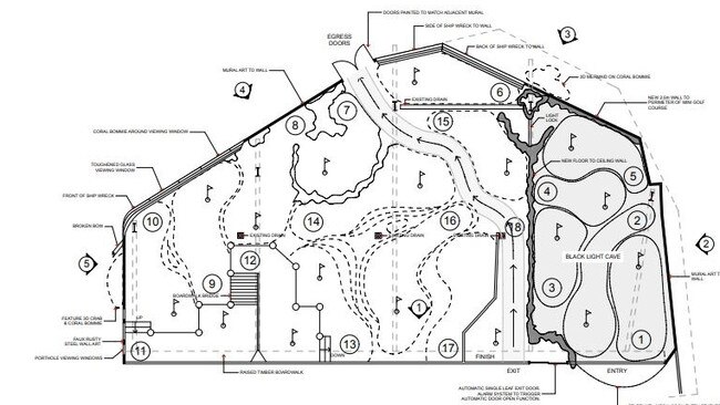 The proposed layout of the mini golf course at Bluewater Square Shopping Centre. IMAGE: Moreton Bay PD Online