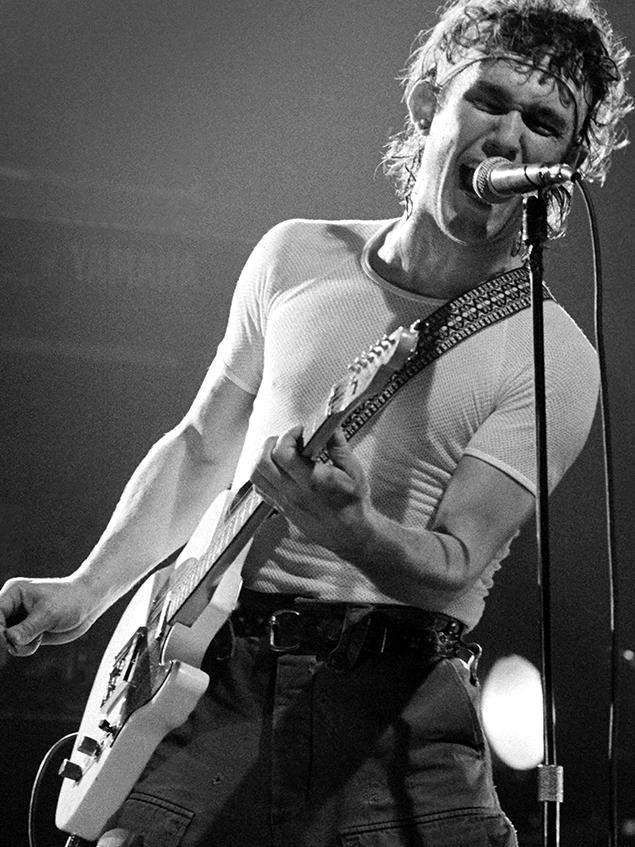 Photos taken by Adelaide photographer Eric Algra - featured in Roadrunner exhibition. Jimmy Barnes, Cold Chisel Thebarton Town hal, August 1980 by Eric Algra