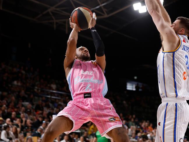 Parker Jackson-Cartwright once again showed he is going to be a handful for anyone playing the Breakers. Picture: Getty Images