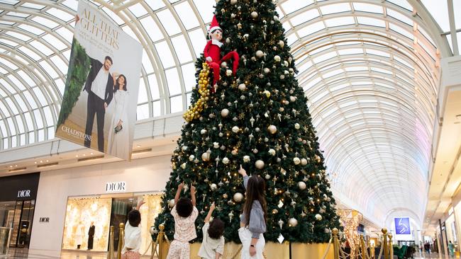 Christmas decorations in Melbourne’s Chadstone shopping centre.