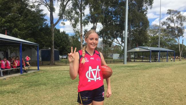 Year 10 Mountain Creek Student Brooklyn Warren scored two goals in the teams win against Narangba Valley.