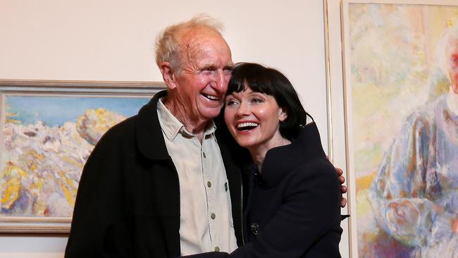 Tasmanian artist George Davis at the launch of his new exhibition George Davis: Master Draughtsman.  His daughter is actor Essie Davis.