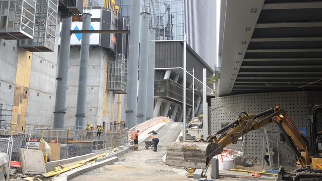 Construction work at Darcy St, Parramatta.