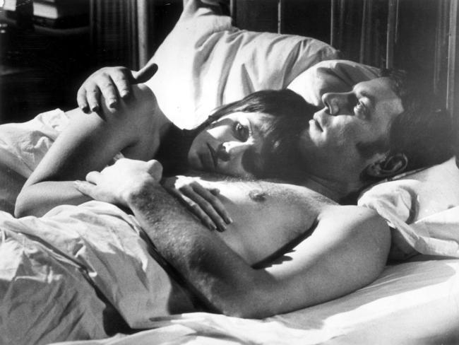 Jane Fonda with Donald Sutherland in scene from the film Klute. Picture: Supplied