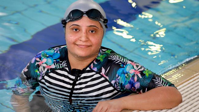 Bhhumi Shah is part of the Royal Lifesavers program to help newly arrived migrants in the water. Picture: Angelo Velardo