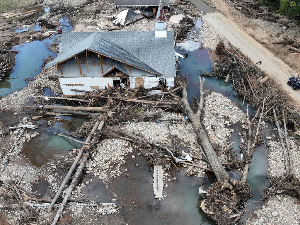 More than 225 people have died from Hurricane Helene. Damage seen in Swannanoa, North Carolina. Picture: Mario Tama / Getty Images via AFP