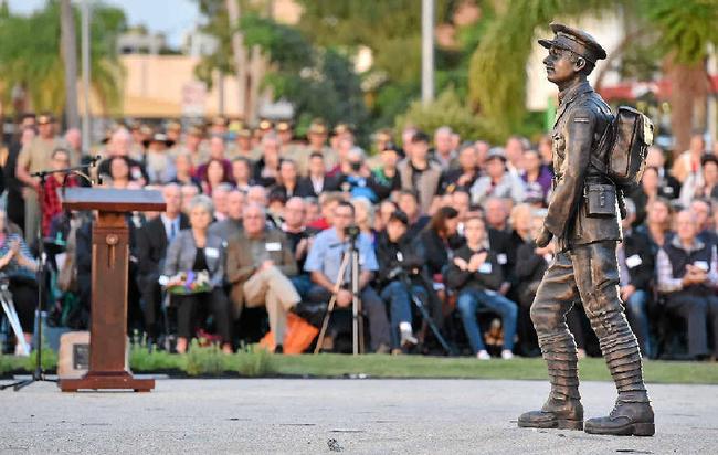 The unveiling of the memorial took place before a large crowd in a dawn service.