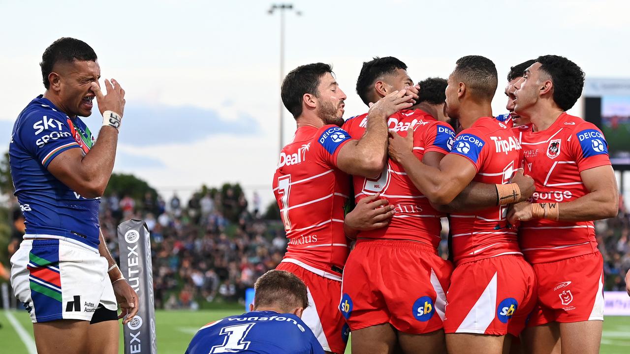 Mikaele Ravalawa on his way to a hat-rick (Photo by Bradley Kanaris/Getty Images)