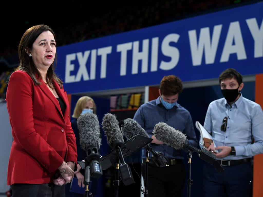 Queensland Premier Annastacia Palaszczuk in Brisbane on Tuesday. Picture: NCA NewsWire / Dan Peled