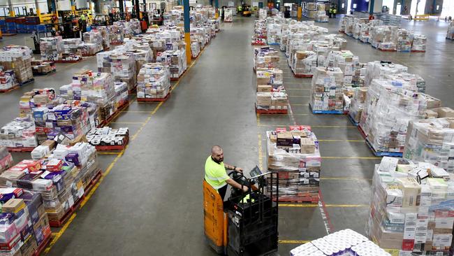 Woolworths’ distribution centre at Minchinbury in Sydney’s west. Picture: Nikki Short