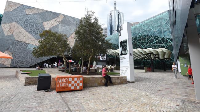 Federation Square’s controversial current design. Picture: Lawrence Pinder