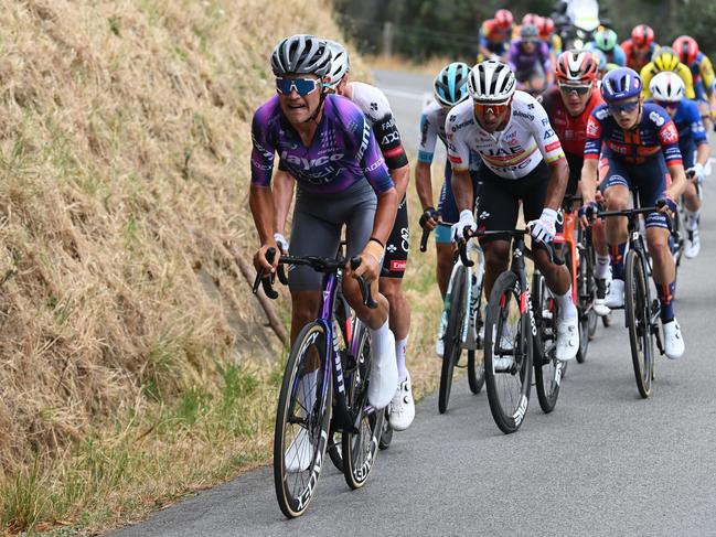 Lucas Plapp pushed but was unable to score the crucial win he needed to win the Tour Down Under. Picture: Getty Images