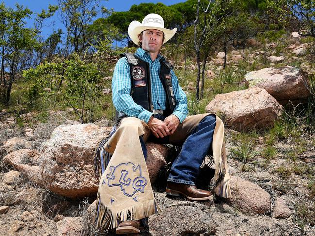 Bull rider Lachlan Richardson. Picture: Shae Beplate.