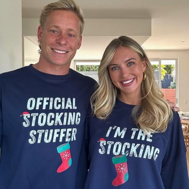 Isaac Heeney and Steffie Waters bringing the Christmas cheer. Picture: Instagram