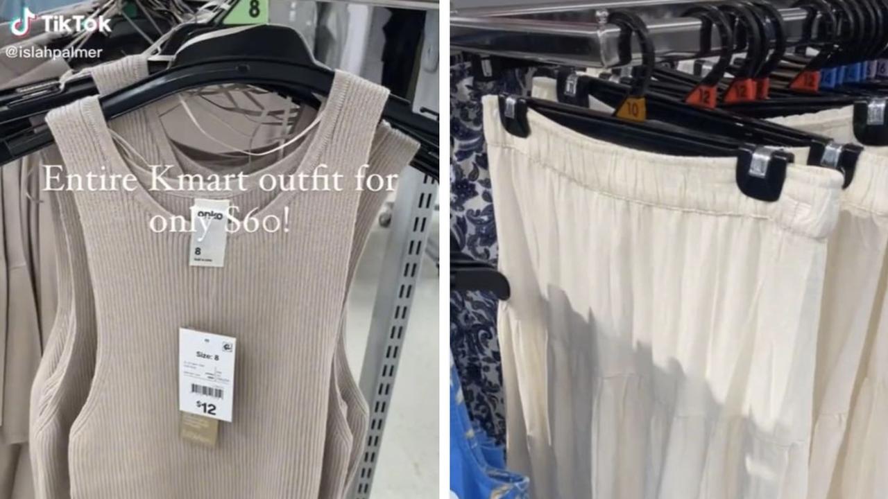 She used a ribbed singlet for $12 and a tiered skirt for $20. Picture: TikTok/Islah Palmer