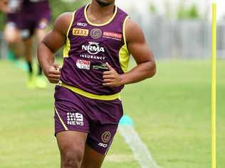 Payne Haas at Brisbane Broncos training. Picture: Liam Kidston