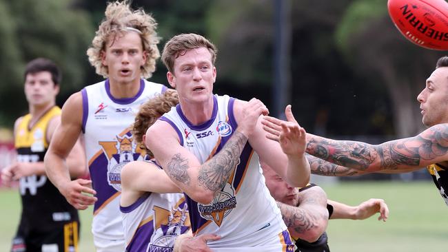 Connor Menadue finished with five goals for Altona. Picture: George Sal