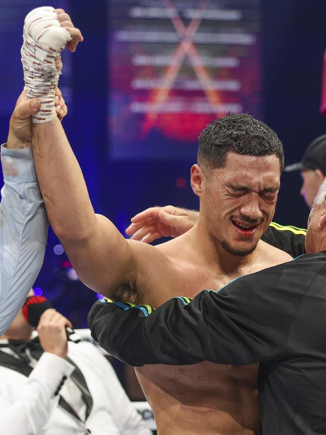 Jai Opetaia’s victory over Mairis Briedis is one of the most courageous performances we’ve ever seen. Picture: Peter Wallis/Getty Images