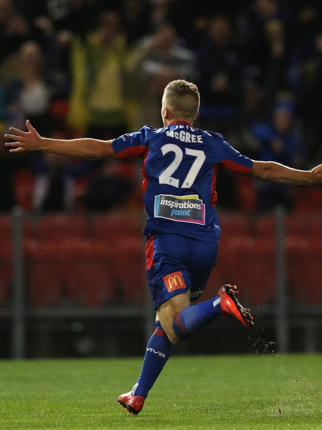 McGree celebrates his worldie. Picture: Getty